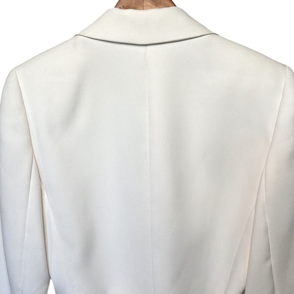 Tahari ASL ivory cream blazer belted satin sash notched collar Women’s Sz 6 - Picture 10 of 13